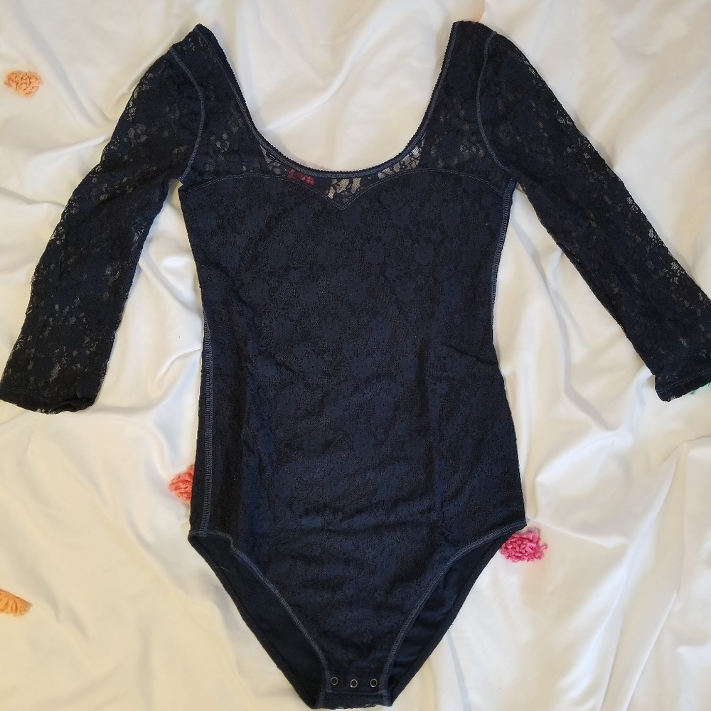 Navy Abercrombie & Fitch lacey one piece